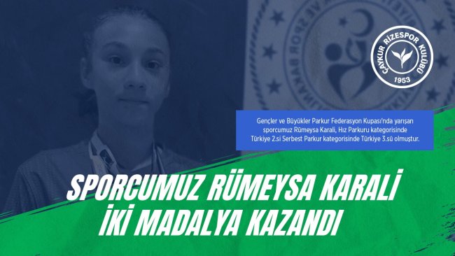 Sporcumuz Rümeysa Karali İki Madalya Kazandı