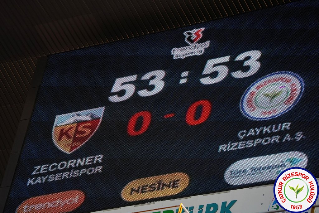 ZECORNER KAYSERİSPOR 2 - 0 ÇAYKUR RİZESPOR A.Ş.