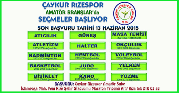 Son başvuru 13 Haziran