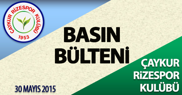 ÇAYKUR RİZESPOR BASIN BÜLTENİ (30 MAYIS 2015) - Ali Adnan için Udinese ile anlaşmaya varıldı