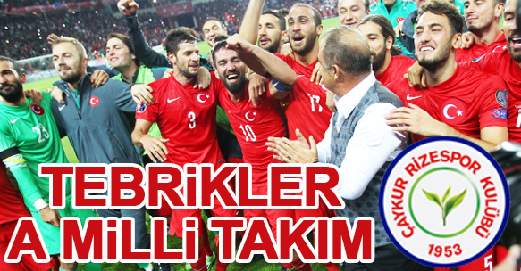 A MİLLİ FUTBOL TAKIMIMIZI TEBRİK EDERİZ