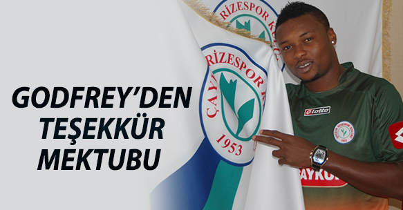 GODFREY OBOABONA'DAN TEŞEKKÜR MEKTUBU