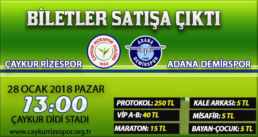 ADANA DEMİRSPOR MAÇI BİLETLERİ SATIŞA ÇIKTI