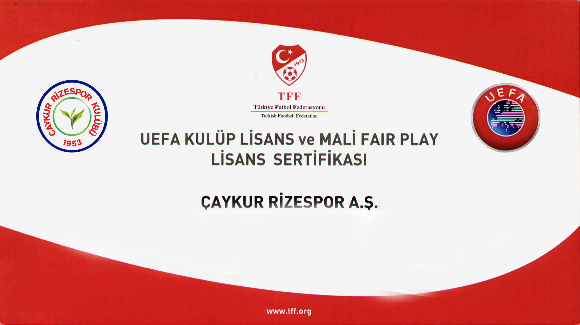 KULÜBÜMÜZ UEFA KULÜP LİSANSI ALMAYA HAK KAZANDI