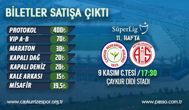 ANTALYASPOR MAÇI BİLETLERİ SATIŞA ÇIKTI