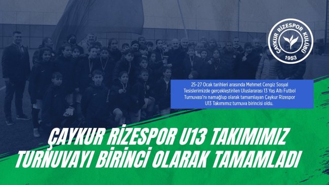 RİZE CUP 2022 Uluslararası 13 Yaş Altı Futbol Turnuvası Başarıyla Tamamlandı