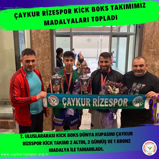 Çaykur Rizespor Kick Boks Takımı Madalyaları Topladı