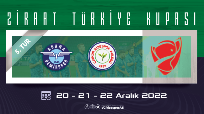 Türkiye Kupası 5. Turda Rakibimiz Adana Demirspor