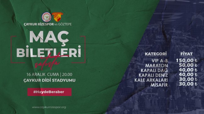 BİLETLER SATIŞA ÇIKTI