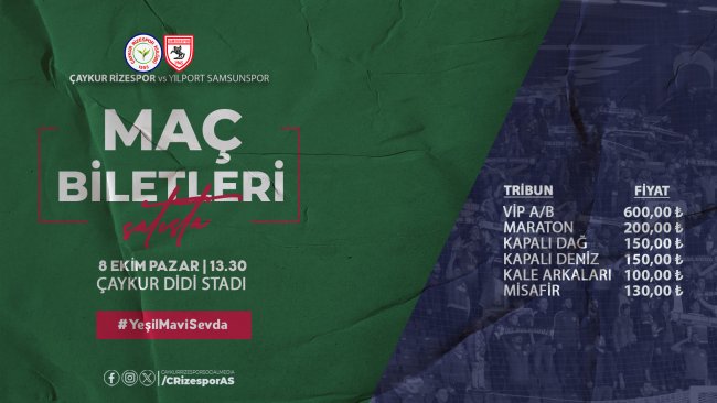 BİLETLER SATIŞA ÇIKTI
