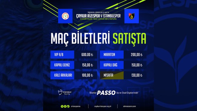 BİLETLER SATIŞA ÇIKTI