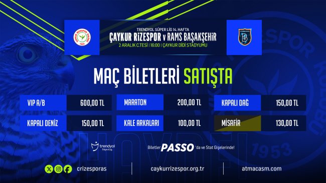 BİLETLER SATIŞA ÇIKTI