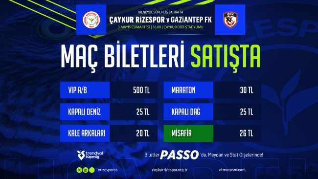 BİLETLER SATIŞA ÇIKTI