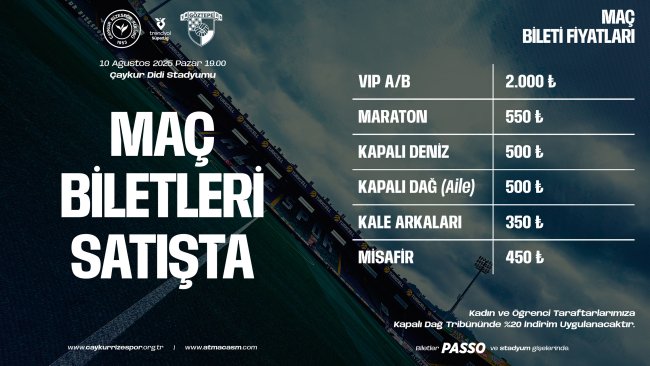 Çaykur Rizespor – Göztepe maçının biletleri satışa çıktı