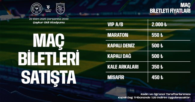 Çaykur Rizespor – RAMS Başakşehir erteleme maçının biletleri satışa çıktı