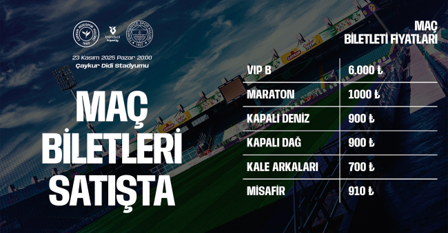Çaykur Rizespor - Fenerbahçe maçının biletleri satışa çıktı.