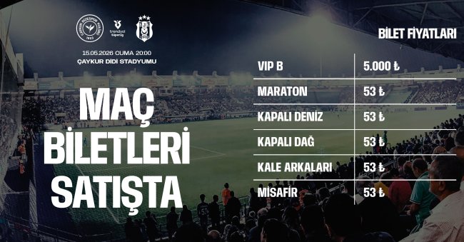 Çaykur Rizespor - Beşiktaş maçının biletleri satışa çıktı.
